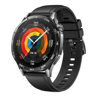 Obrázek HUAWEI Chytré hodinky Watch GT 5 46 mm, umělecký design, pokročilé funkce běhu a kola, monitorování zdraví, výdrž baterie až 14 dní, kompatibilní s iOS Android, černé