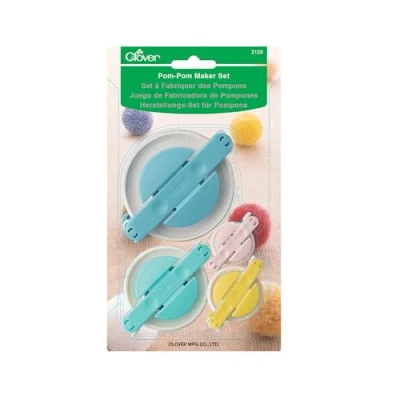 Obrázek Clover 3129 Pom Set Pompom Maker, ABS Kunstharz, Polypropylen und Edelstahl, Mehrfach, 4 Pack, stück