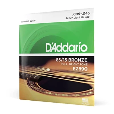Obrázek D&#039;Addario kytarové struny westernová kytara akustická nejoblíbenější značka na světě EZ890 85/15 bronzová super světlo (0945)