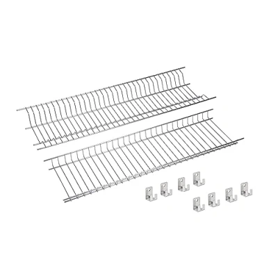 Obrázek Set mit Geschirr und Gläserabtropfer aus Edelstahl für 75 cm breite Schränke
