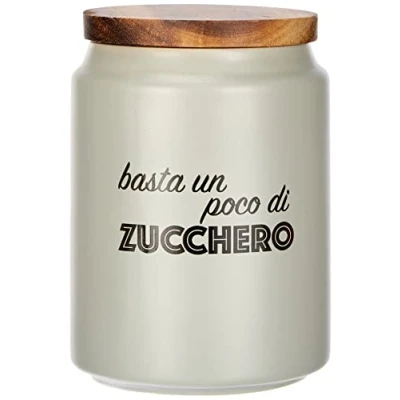 Obrázek Villa d&#039;Este Home 2190704 Tivoli Idee Zuckerdose mit Bambusdeckel, Grau