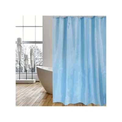 Obrázek MSV Anti Schimmel sprchový závěs antibakteriální, lze prát, vodotěsný, s 12 závěsnými kroužky polyester, &quot;světle modrý&quot; 120 x 200 cm