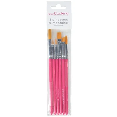 Obrázek ScrapCooking 5170 6dílná sada potravinářské štětec Plast/Hliník/Nylon Růžová 23 x 5 0,7 cm