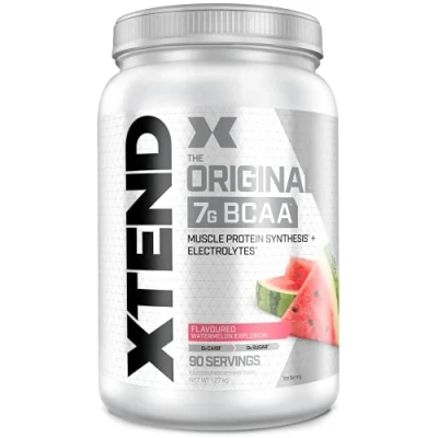 Obrázek XTEND Original BCAA prášek exploze vodního melounu doplněk s aminokyselinami rozvětveným řetězcem 7 g + syntéza svalových proteinů elektrolytů pro regeneraci a hydrataci 90 porcí