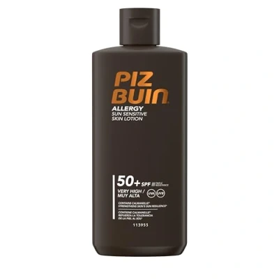 Obrázek PIZ BUIN Allergy Sun Sensitive Skin Lotion FPS 50 (200 ml), protector solar corporal con FP50, protección muy alta para pieles sensibles, loción filtros UVA/UVB