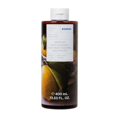 Obrázek KORRES Revitalizující sprchový gel BASIL LEMON, dermatologicky testován, s aktivní aloe vera, citrusovou vůní, bez silikonu a parabenů, ve formátu XL 400 ml, veganský