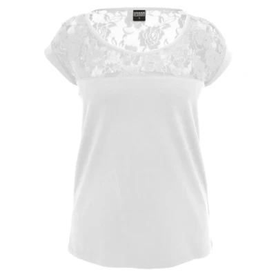 Obrázek Urban Classics Ladies TOP Laces TEE Triko s potiskem, Ženy, Velikost: XS, White