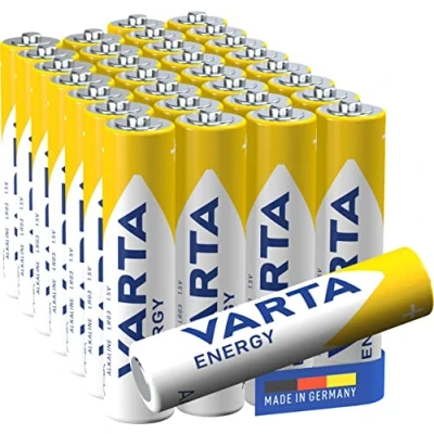 Obrázek VARTA Baterie AAA, 30 kusů, Energy, alkalické, 1,5 V, balení z 80 % recyklované, pro jednoduché základní potřeby, Made in Germany