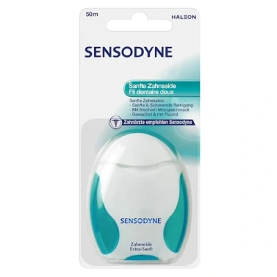 Obrázek Sensodyne Extra jemná zubní niť, s mátovou příchutí a fluoridem, 1x50 m