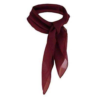 Obrázek TigerTie Dámský šifon Nicki Šátek v jednobarevné barvě šátek na krk velikost 50 cm x Made in Italy, Bordeaux vínová