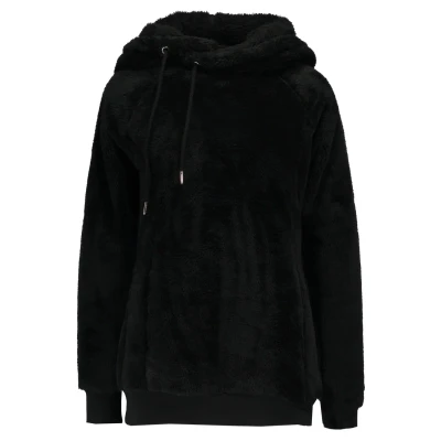 Obrázek Urban Classics Teddy Mikina s kapucí, Ženy, Velikost: Small, Black
