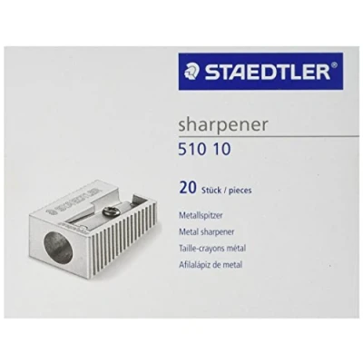Obrázek STAEDTLER 510 10 kovových ořezávátků, 20 kusů v kartonové krabičce, stříbrné barvy