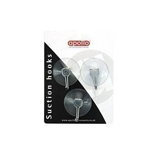 Obrázek Apollo THE HOUSEWARES BRAND přísavka háček, vícebarevný, 5 x 2,5 6 cm, 3 kusy, plast, 5x2,5x6