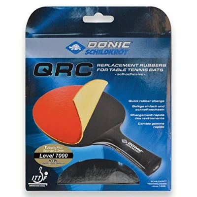 Obrázek Donic Schildkröt Stolní tenis náhradní obložení QRC Level 7000, pro bleskurychlou výměnu obložení, houba 2,3 mm, Liga ITTF 752579, černá/červená