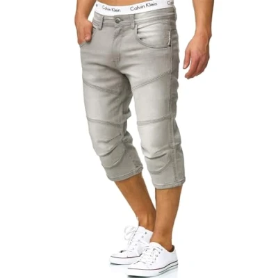 Obrázek Indicode Pánské Fortune 3/4 Jeans Shorts z 98 % bavlny bermudy Denim volnočasové kalhoty pro muže, Lt Grey, XL