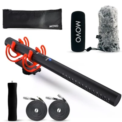 Obrázek Movo X3 II XLR Schrotflintenmikrofon für Kamera, Supernieren Kondensator DSLR, Content Erstellung, Video und Filmemachen, gerichtetes Galgenmikrofon mit Rycote Shockmount,