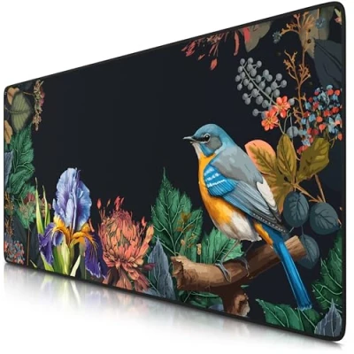 Obrázek TITANWOLF XXL Speed Gaming podložka pod myš 900 x 400 mm na stůl Large Size zlepšuje přesnost a rychlost Modern Floral