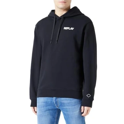Obrázek Replay Herren Hoodie mit Kapuze, Black 098 (Schwarz), M