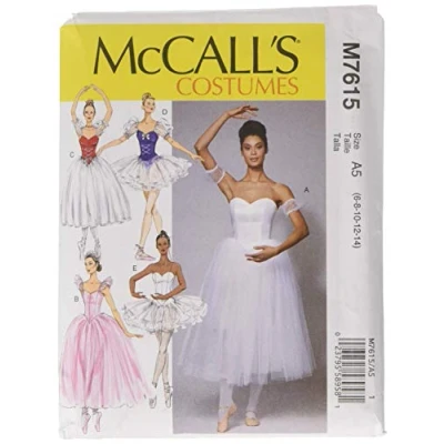 Obrázek McCall&#039;s Patterns M7615A50 McCall Muster 7615 A5, Ballett Kostüme, Größen 34 42, Taschentuch, Mehrfarbig, 17 x 0.5 0.07 cm