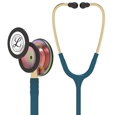 Obrázek Stetoskop 3M Littmann Classic III pro sledování, duhový hrudní díl, hadice v karibské modré barvě, 69 cm, 5807