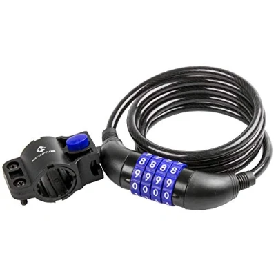 Obrázek M Wave Číselný spirálový kabelový zámek DS 8. 15, black, 1500 mm