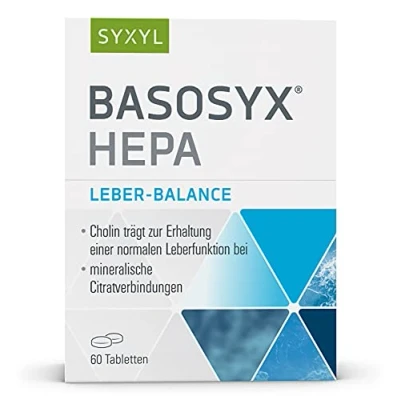 Obrázek SYXYL Basosyx Hepa tablety/doplněk stravy s cholinem pro udržení normální funkce jater a zinku acidobazickou rovnováhu / 60 tablet v blistru