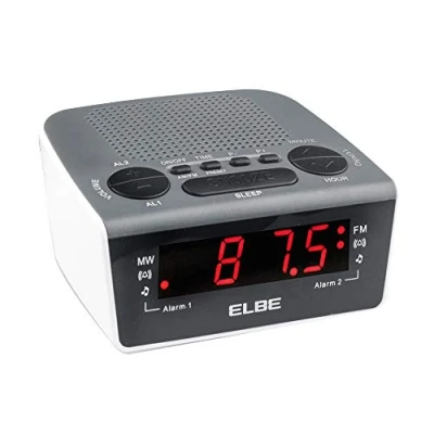 Obrázek Elbe CR 932 Digitální radiobudík, s AM/FM rádiem, černá/bílá