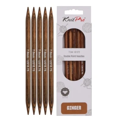 Obrázek KnitPro K31033 Punčochové pletivo, Wood, hnědé, 20 cm, 7 mm, 5 Count