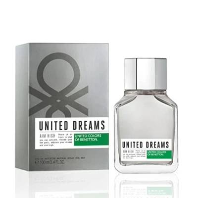 Obrázek United Colors of Benetton Dreams Aim High, Eau de Toilette Spray pro muže, dřevitá aromatická vůně s citrusovými plody, grapefruitem, mátou, dřevem a ambrou 100