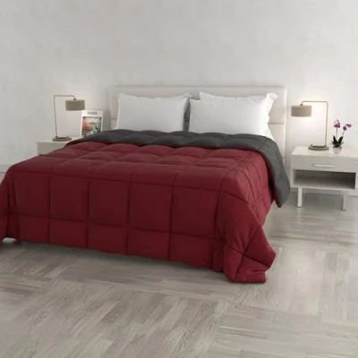 Obrázek Italian Bed Linen Zimní prošívaná deka elegantní, mikrovlákno, bordeaux/tmavě šedá, 260 x cm