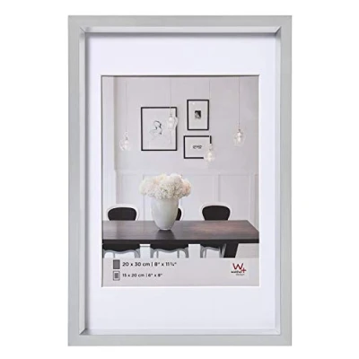 Obrázek walther design Rámeček stříbrný 20 x 30 cm s paspartou, Steel Style plastový rám ES030S
