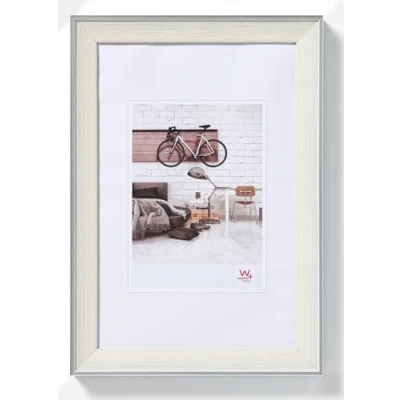 Obrázek walther design rám obrazu krémový 20 x 30 cm se stříbrnou vnější hranou, Bohemian designový EN030C