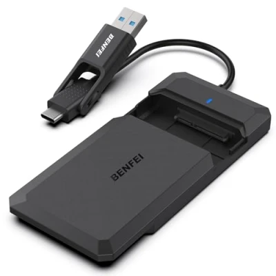 Obrázek BENFEI kryt pevného disku 2,5&quot;, USB C 3.2 Gen 2 / Typ a na SATA III až 6 Gbps externí pro SSD HDD (optimalizováno SSD, podporuje UASP III)