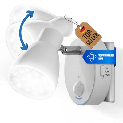 Obrázek Trango Noční světlo s LED senzorem 2635 016 V bílé barvě automatickou funkcí přímé 230 pohybovým I bezpečnostní zásuvka lampa nástěnná orientační dětské