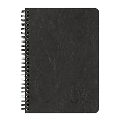 Obrázek Clairefontaine 785661C spirálová kniha (DIN A5, 14,8 x 21 cm, Age Bag linkovaná, 3 kapsy, 60 listů) 1 kus černý