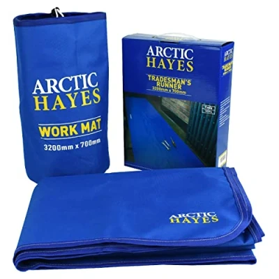 Obrázek Arctic Hayes ARCWM4 instalatérská pracovní podložka, protiskluzová, vodotěsná a chemicky odolná ochranná podlahová rohož (3200 x 700 mm), vhodná pro vnitřní i venkovní použití