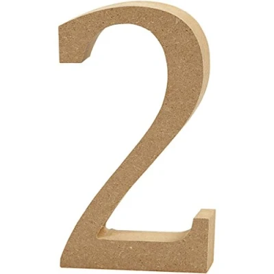 Obrázek Creativ Dekorační číslo &quot;2&quot;, MDF, 13 x 2 cm, hnědá
