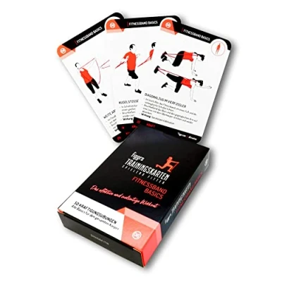 Obrázek figgrs® fitness pás 57 tréninkových karet s 50 cvičeními pro zvýšení síly a stability všech svalů I Sport doma všude od začátečníků až po profesionály