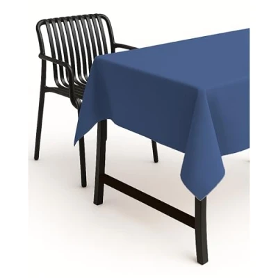 Obrázek texpot Zahradní ubrus 130 x 300 cm v modré barvě s lněným vzhledem lotosový efekt ochrana proti skvrnám nemačkavý