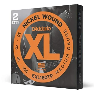 Obrázek D&#039;Addario E Bass kytarové struny pro basovou kytaru Guitar Strings EXL160TP střední, 50105 (2 balení) Long Scale
