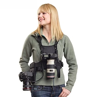 Obrázek Nicama NC VEST popruh na kameru pro 2 kamery, dvojitý nošení vesta Dual Tragend Fotograf Ramenní Fotovesta Canon Nikon Sony Olympus Fuji Pentax HiKing lezení svatba cestování