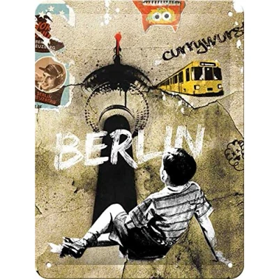 Obrázek Nostalgic Art Retro plechová cedule, 15 x 20 cm, Berlin Street suvenýr &amp; nápad na dárek, z kovu, vintage design