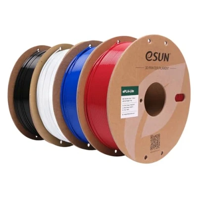 Obrázek eSUN PLA filament 1,75 mm, modifikovaný do 3D tiskárny, přesnost rozměrů +/ 0,03 1 kg na cívku, 4 cívky struna pro ohnivě červená + modrá studená bílá+černá