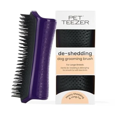 Obrázek Pet Teezer, Kartáč na péči o srst pro psy, fialový/šedý