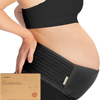 Obrázek KeaBabies Břišní pás těhotenství měkký a prodyšný těhotenský podpůrný pro (Midnight Black, XL)