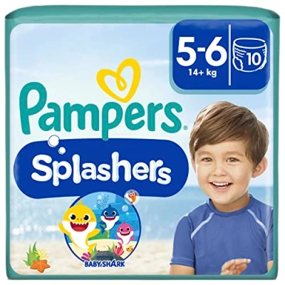 Obrázek Pampers Dětské plenky velikost 5 6, Splashers, jednorázové na plavání pro bezpečnou ochranu ve vodě, 10 plenek