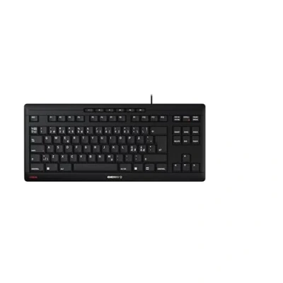 Obrázek CHERRY STREAM KEYBOARD TKL, kabelová klávesnice bez číselného bloku, pan Nordické rozložení (QWERTY), tichý doraz kláves, jedinečný pocit při psaní, černá