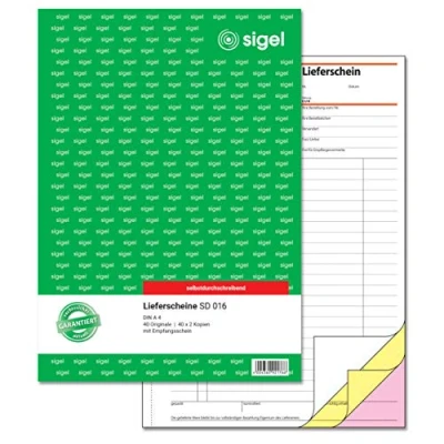 Obrázek SIGEL SD016 Dodávací lístky A4, 3 x 40 listů, propisující, 1 kus