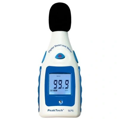 Obrázek PeakTech Digitální měřič hladiny hluku 30 130 dB v hodnocení A, 1/2palcový mikrofon, třída 2, měření hluku, 1 kus, P 5175