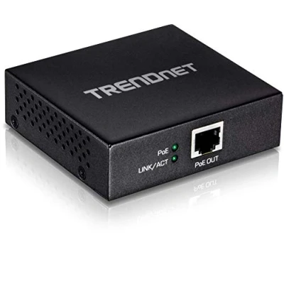 Obrázek TRENDnet TPE E100 Gigabit PoE+ Extender/zesilovač, jednoduchý Port PoE, Power over Ethernet, prodlužuje 100 m na celkovou vzdálenost až 200 (656 ft.)